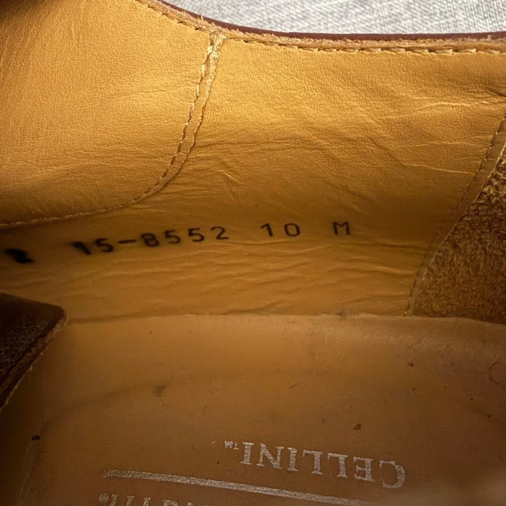 Johnston & Murphy Dress Shoes Mens 10 Brown‎ Cellini Cap Toe Brogue Oxfords